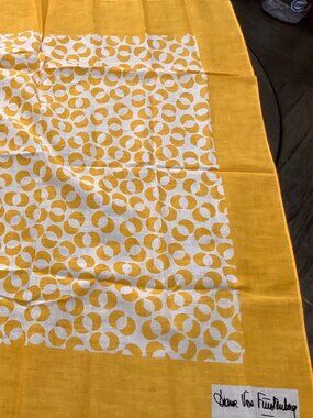 Diane Von FURSTENBERG Yellow and White Scarf